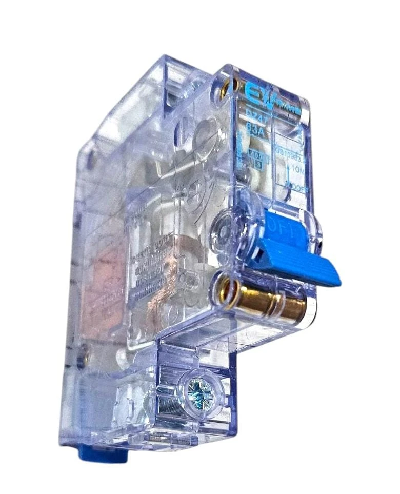 (PACK OF 12 PCS) MCB 63A TRANSPARENT BODY